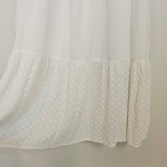 Margaux Riviera White Coastal Clean Girl Eyelet Midi Summer Dress Size Medium - Picture 4 of 12